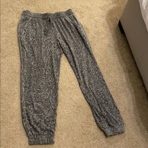 Grey leopard Gibson joggers